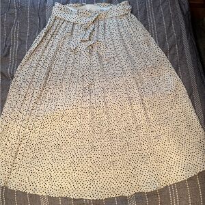Elegant Cream Polka Dot Skirt